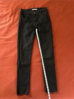 Levi's Black Skinny Jeans Raw Hem 28” Inseam